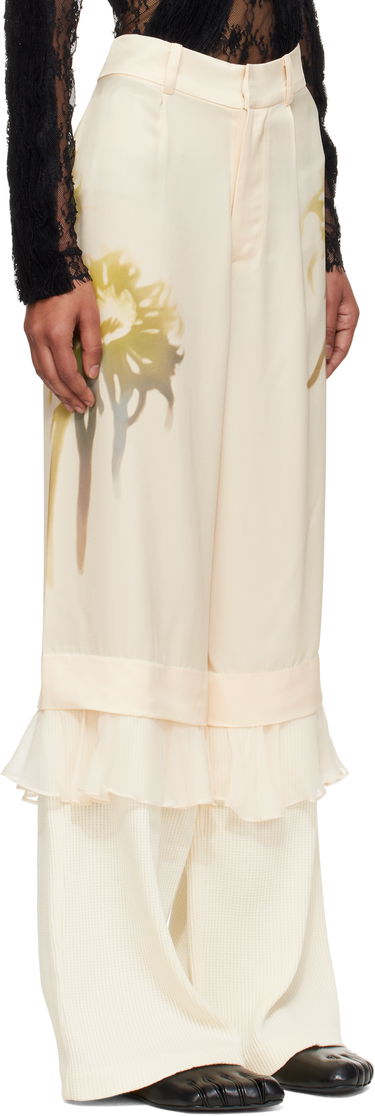 Bukser Collina Strada Collina Strada Geranium Lace-Trim Trousers Sort | XX6047, 4
