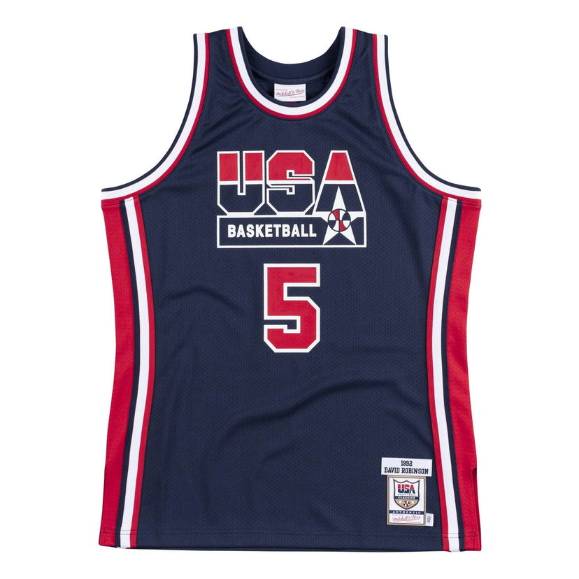 Jersey Mitchell & Ness Team USA 1992 David Robinson Basketball Jersey Blå | AJY4GS18418-USANAVY92DRB