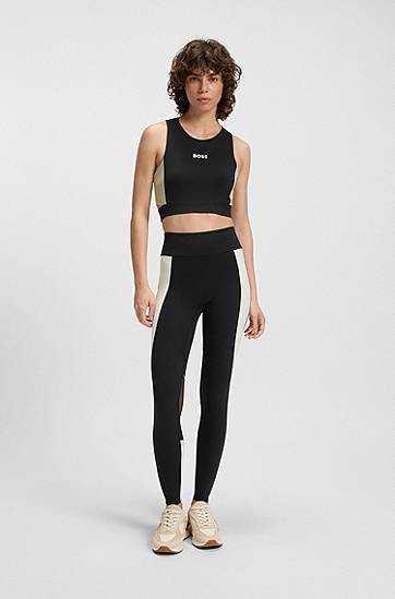 Leggings BOSS Performance-Stretch Interlock Active Leggings Sort | 50544178, 1