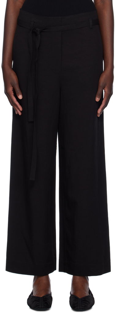 Bukser TOTEME TOTEME Tie-Waist Fluid Trousers Sort | 243-WRB0201-FB0193, 0