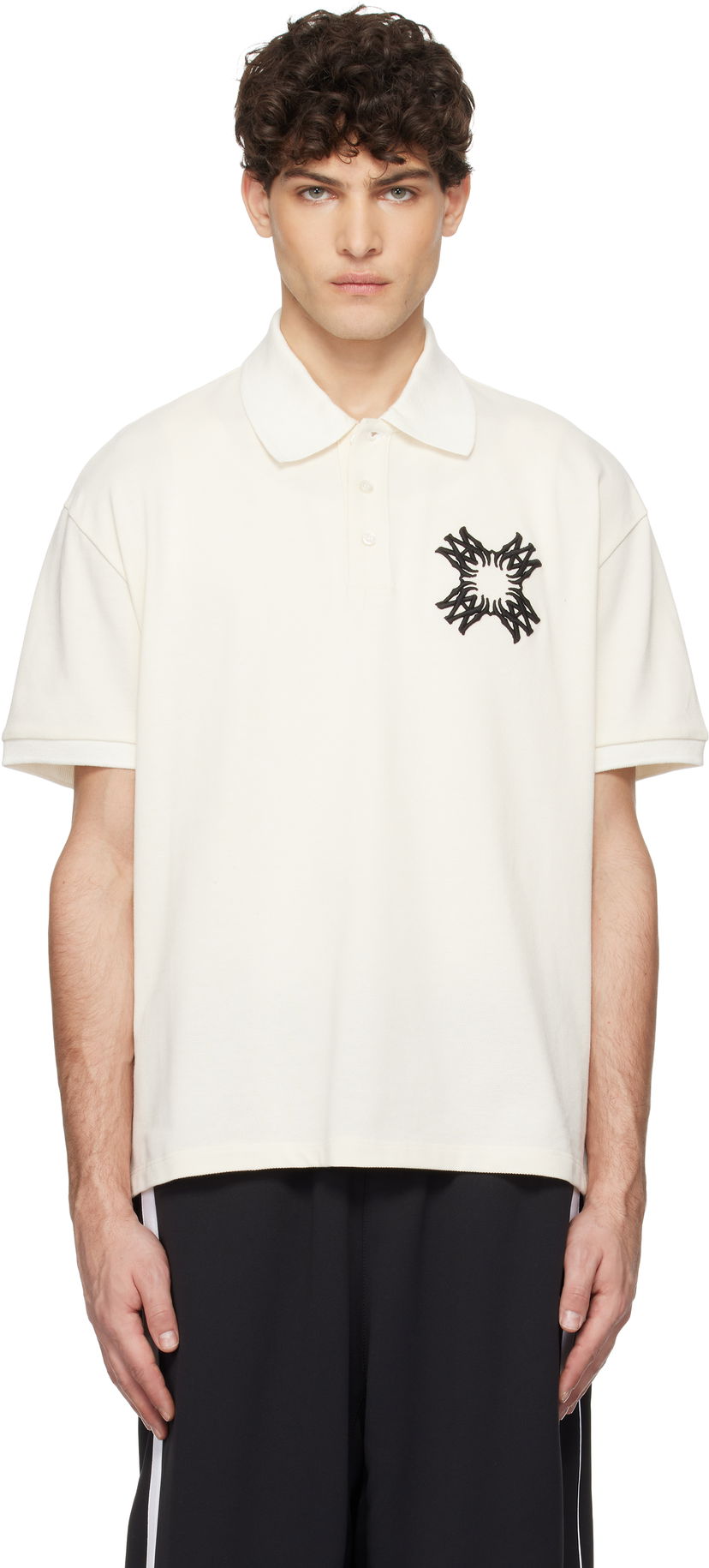 Polo skjorte AMIRI AMIRI Embroidered MA Quad Polo Hvid | AMJYPO1011