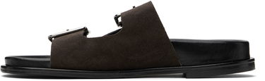 Skopleje Aeyde Aeyde Meena Suede Double Buckle Slides Brun | A11-FS-FOXR08FL174-SS25-953-022, 2