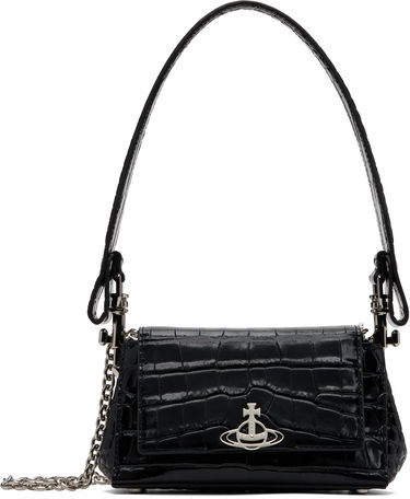 Håndtaske Vivienne Westwood Vivienne Westwood Small Hazel Croc Shoulder Bag Sort | 46030001W-L0098-, 0