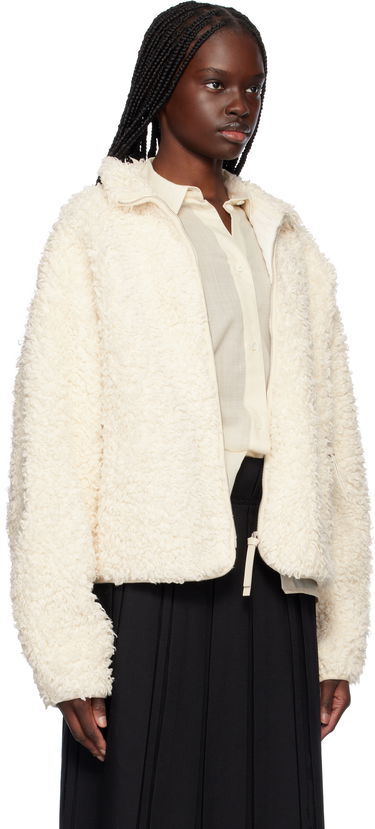 Bomberjakke Jil Sander Jil Sander Zip-Up Fleece Jacket Hvid | J40BN0173_J20088, 1