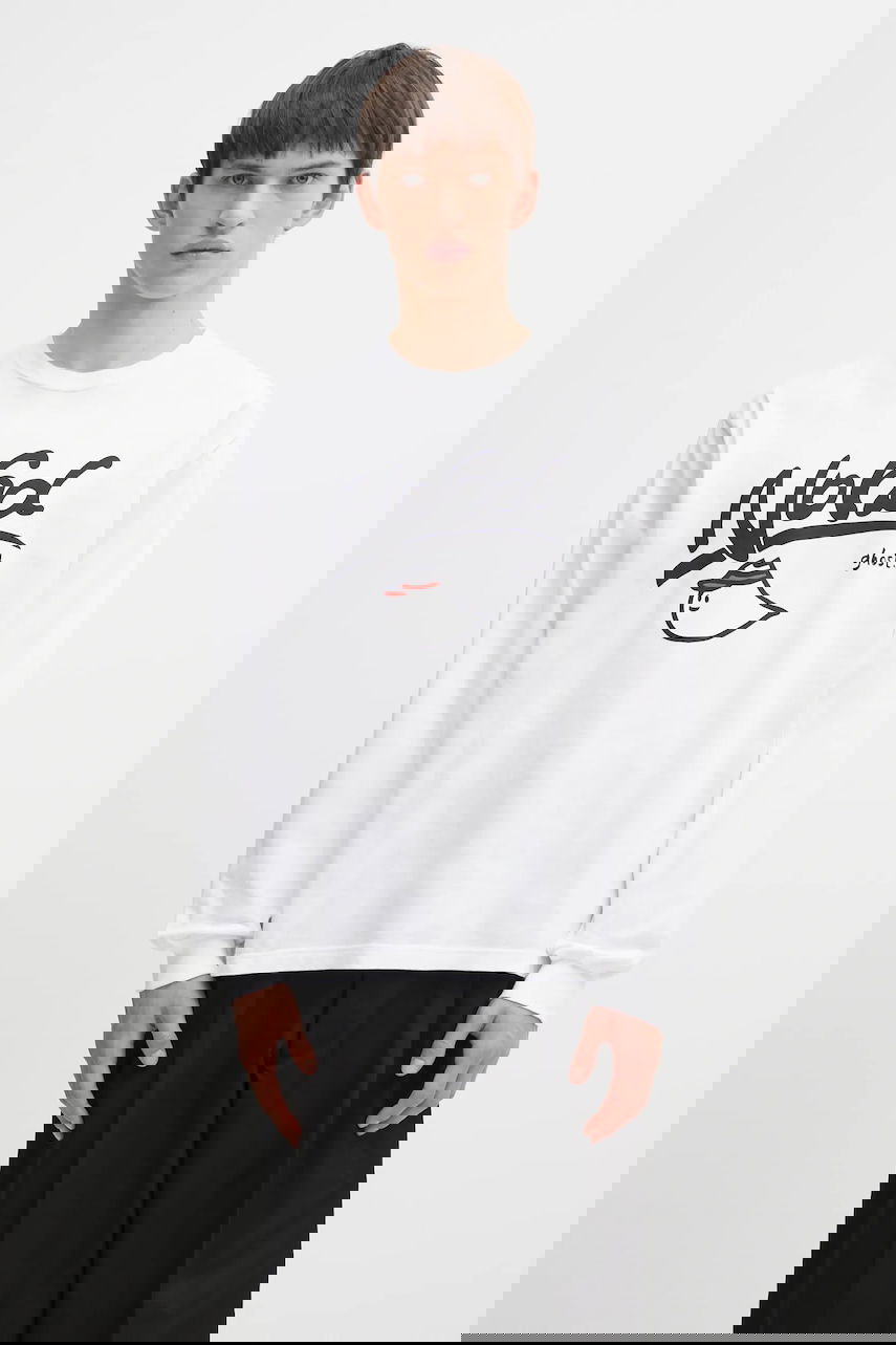 T-shirt Neighborhood NH . TEE LS-9 Long-Sleeve T-Shirt with 'Noha Ghost' Print Hvid | 252PCNH.LT09, 0