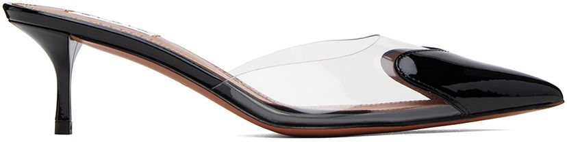 Sneakers og sko Alaïa Heart Patent Leather and PVC Mules Sort | AA3M080CK150