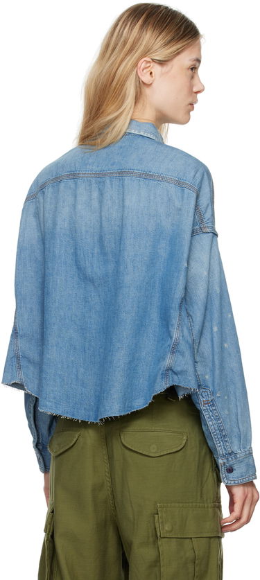 Skjorte R13 R13 Cropped Denim Shirt Blå | R13W3163 243, 2