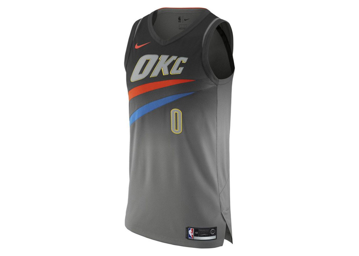Jersey Nike NBA Oklahoma City Russell Westbrook Authentic Jersey Grey Grå | AH6063-039, 0
