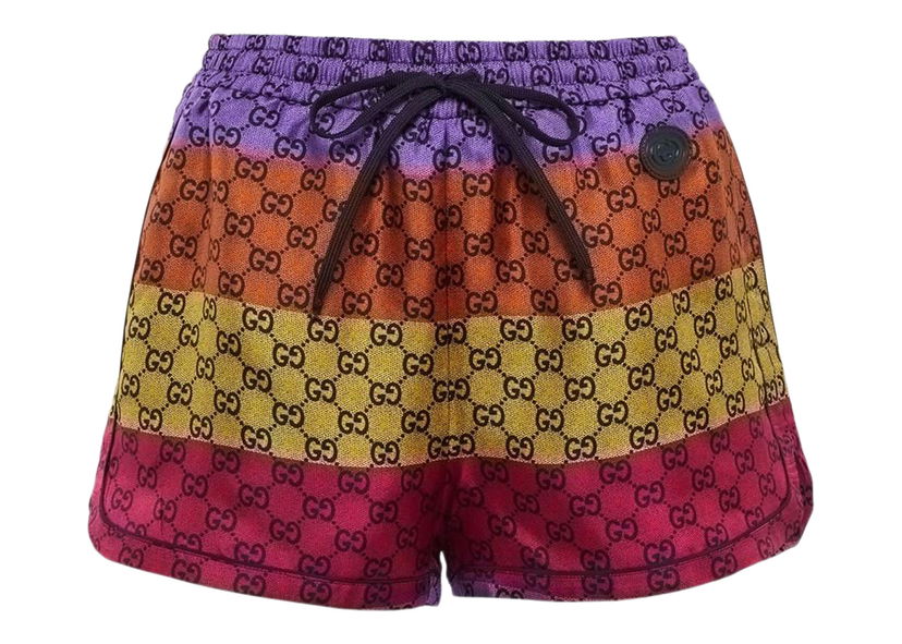 Shorts Gucci Logo Color Stripe Shorts Multi Flerfarvet | 705866 XJE06 5907