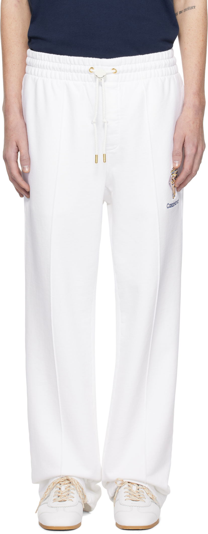 Joggingbukser Casablanca Diamond Column Embroidered Sweatpants Hvid | MPS25-JTR-051-02