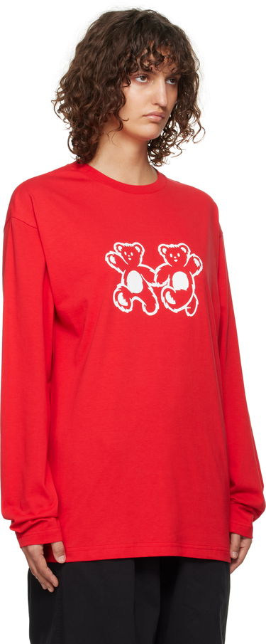 T-shirt We11done We11done Teddy Twins Long Sleeve T-Shirt Rød | WD-TT3-24-750-U-RD, 1