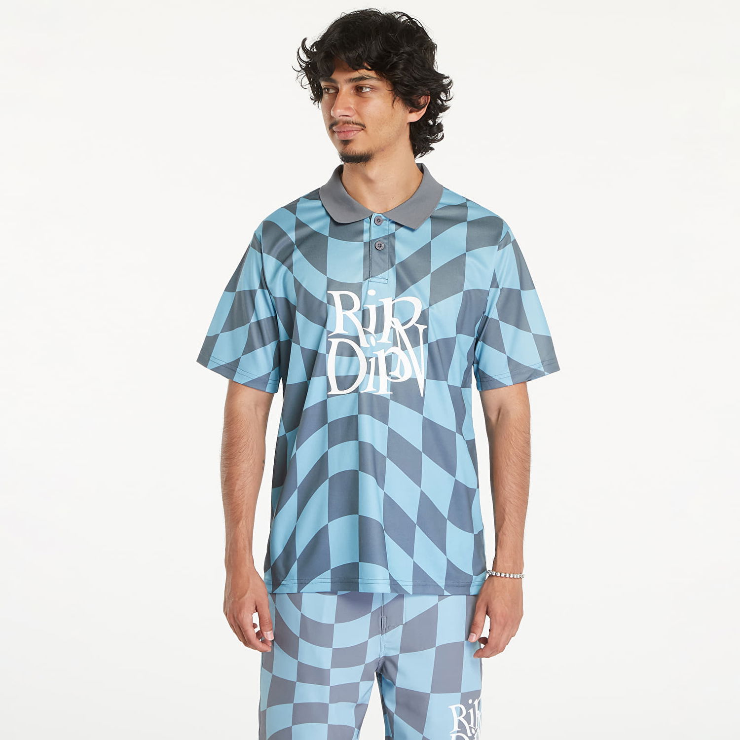 T-shirt RIPNDIP Quantum Groove Soccer Jersey Slate Blå | RNDSUM24105, 0