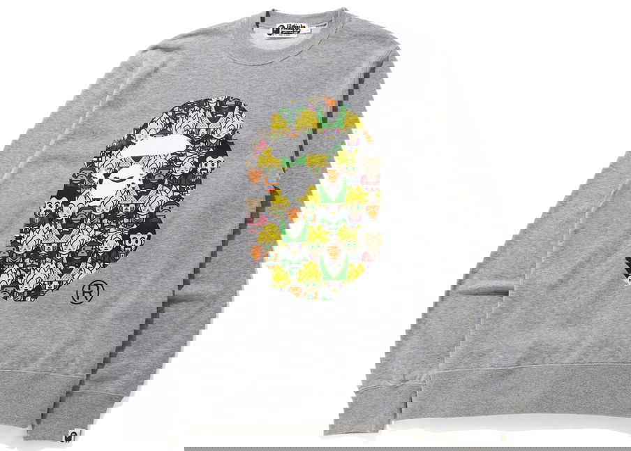 Sweater BAPE Dragon Ball x Z Baby Milo Big Ape Head Crewneck Grå | 002SWG231914XGRA, 0
