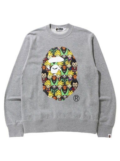 Sweater BAPE Dragon Ball x Z Baby Milo Big Ape Head Crewneck Grå | 002SWG231914XGRA