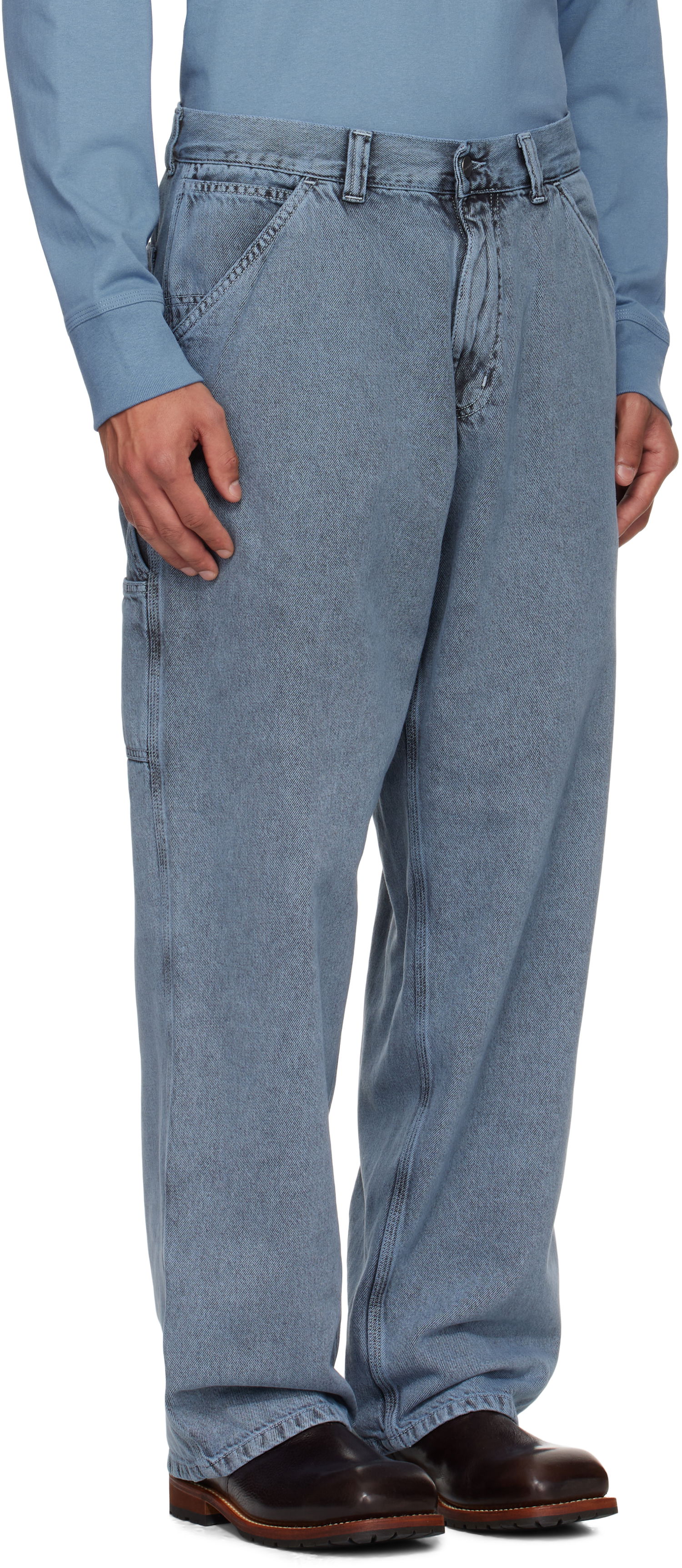 Jeans Carhartt WIP Single Knee Jeans Blå | I035819, 1
