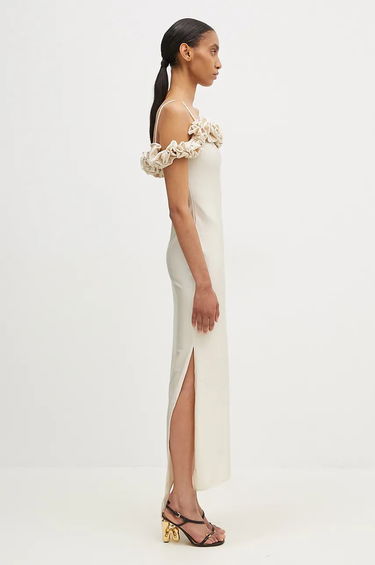 Kjole Coperni Maxi Ruffle Dress Beige | COPR113545, 3
