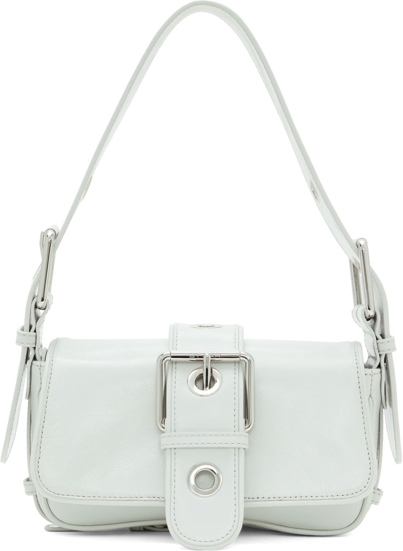 Skuldertaske BY FAR BY FAR Eloise Creased Leather Shoulder Bag Hvid | MWBSB015CL034WH025PL