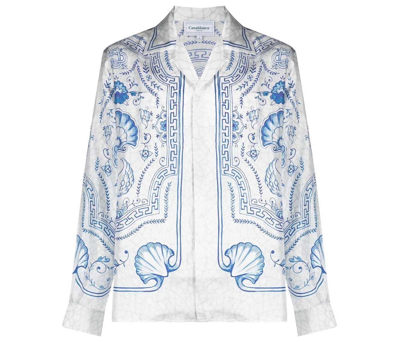 Skjorte Casablanca Graphic Print Silk Shirt Hvid | MF22SH00602, 0