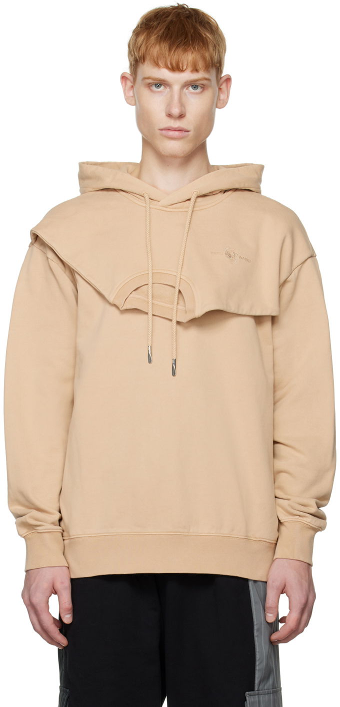 Sweatshirt Feng Chen Wang Feng Chen Wang Paneled Hoodie Beige | FMF14HD04