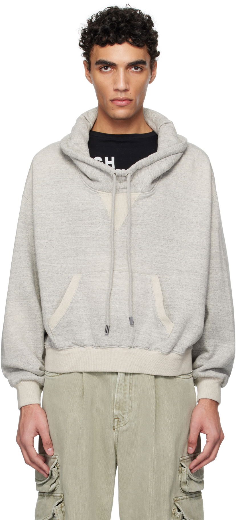 Sweatshirt R13 R13 Cropped Popover Sweatshirt Grå | R13WK255-001BH