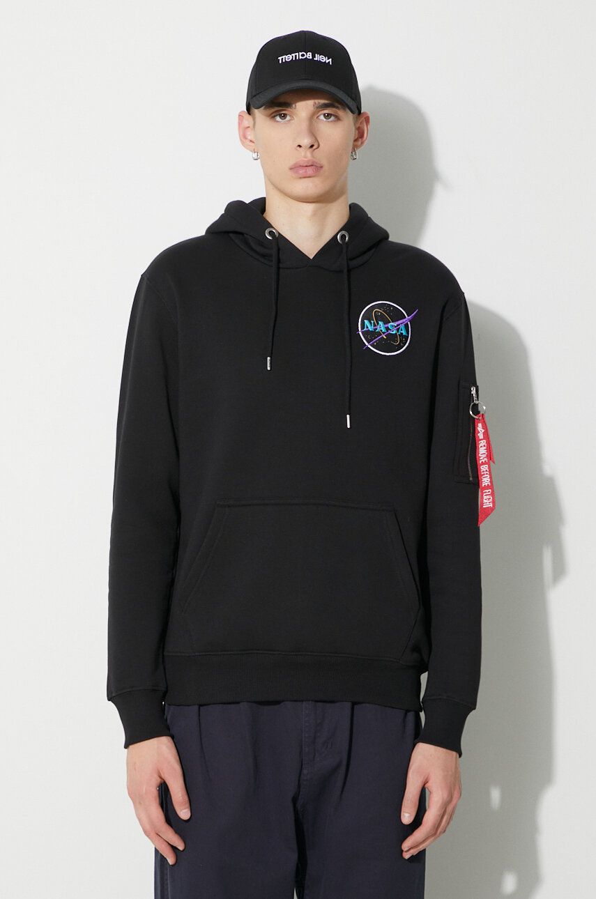 Sweatshirt Alpha Industries Industries Hoodie With Logo Sort | 108337.556, 0