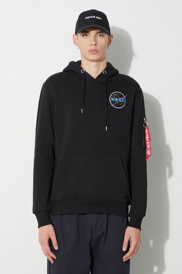 Sweatshirt Alpha Industries Industries Hoodie With Logo Sort | 108337.556, 0