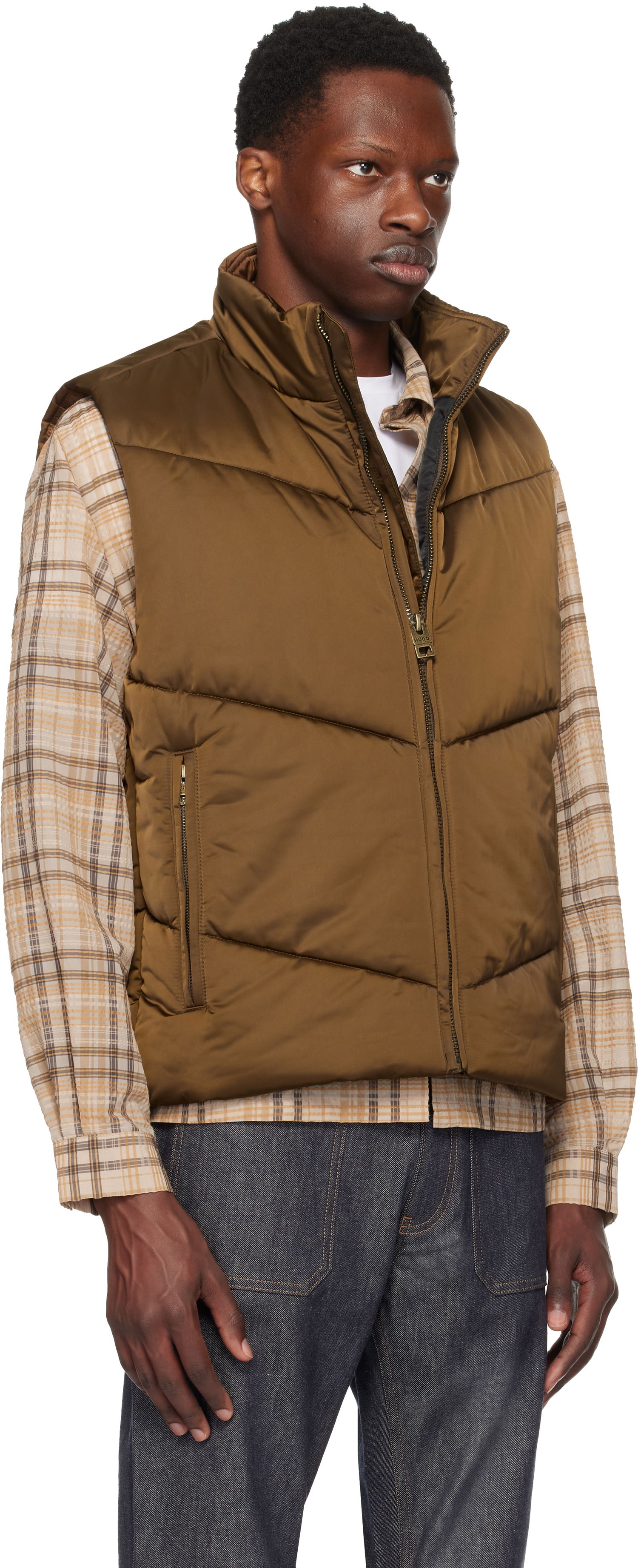 Vest BOSS Padded Satin Gilet Sort | 50541591, 1