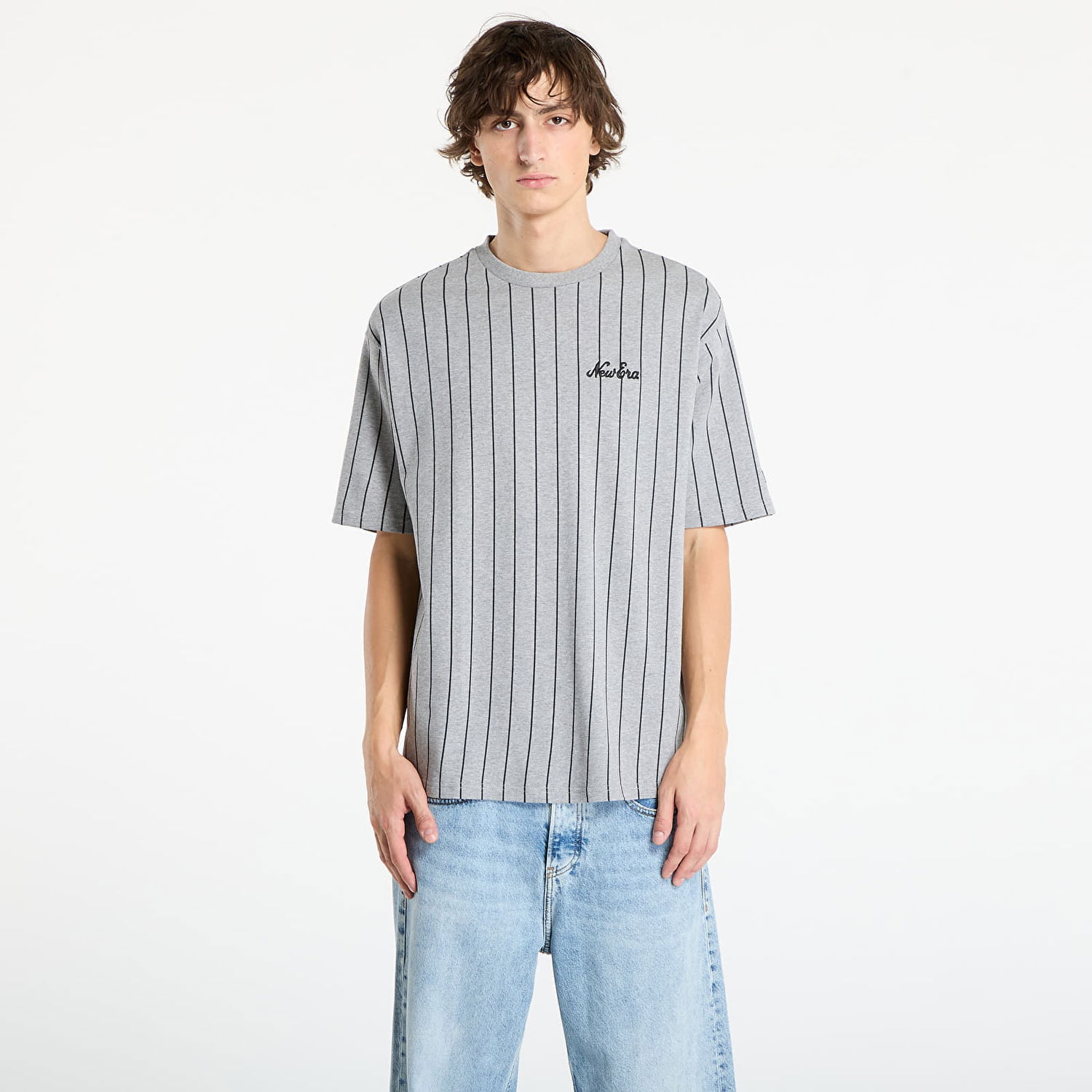 T-shirt New Era New Era Pinstripe T-Shirt Grå | 60684388, 0
