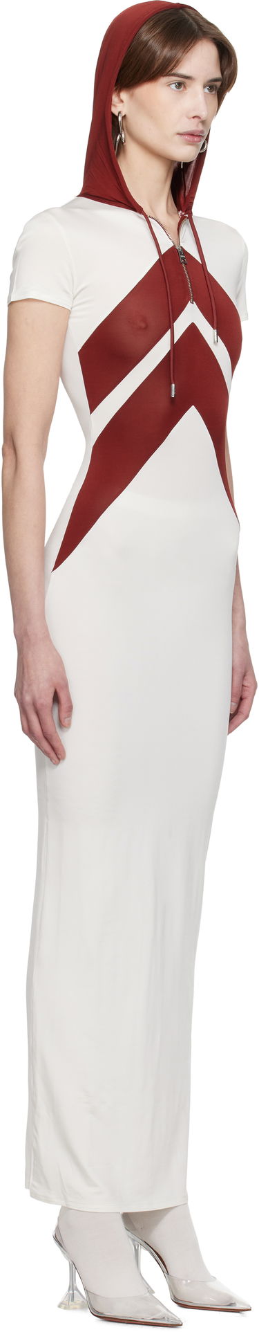 Kjole Jean Paul Gaultier Jean Paul Gaultier 'The Chevrons' Maxi Dress Hvid | 25/33-F-RO346P-J084-0128, 1