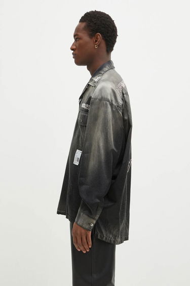 Skjorte Maison MIHARA YASUHIRO Maison MIHARA YASUHIRO Relaxed Fit Bleached Long Sleeve Satin Shirt Grå | J13SH183, 1