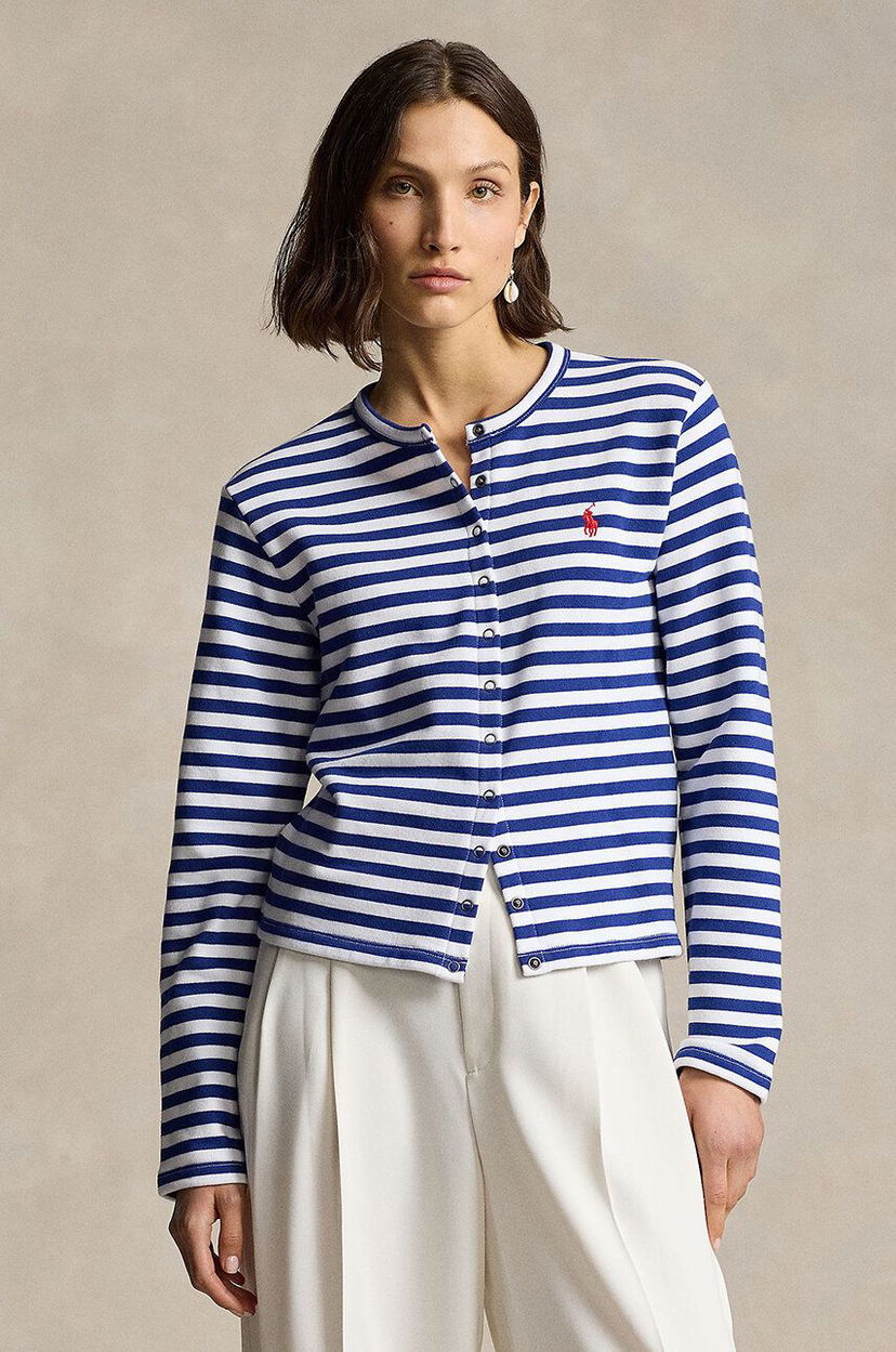 Sweater Polo by Ralph Lauren Striped Cardigan Blå | 211942806