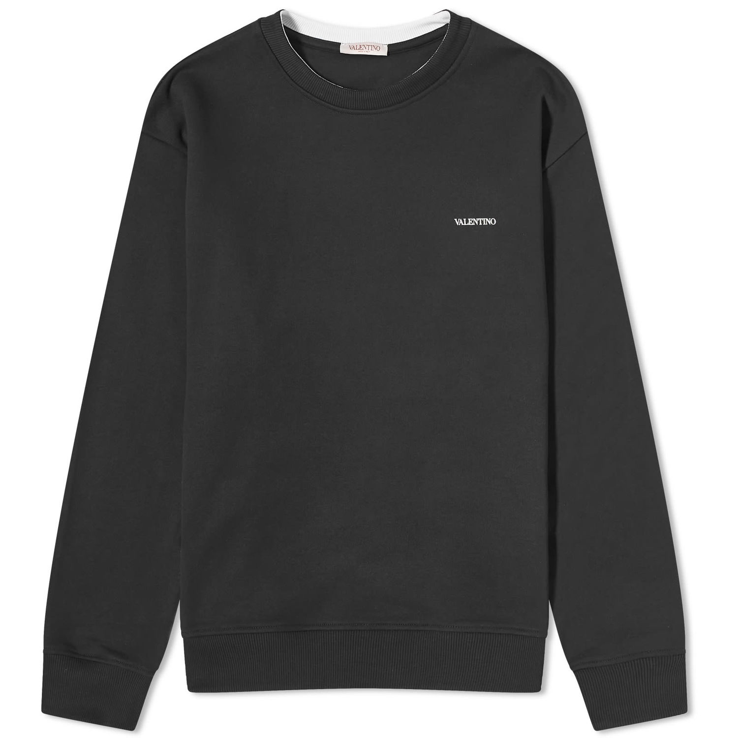 Sweater Valentino Men's Logo Crew Sweat Black Sort | 4V3MF26W9UG-0NO, 0