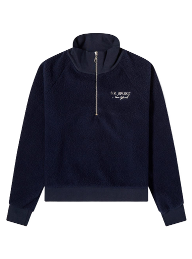 Sweatshirt Sporty & Rich Sport Sherpa Quarter Zip Mørkeblå | QZ662NA