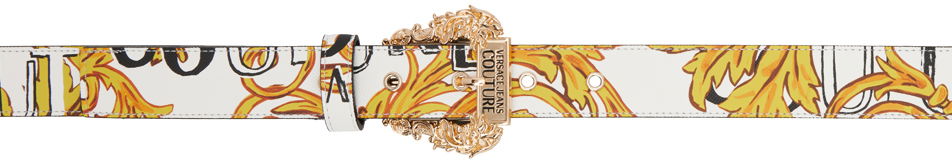 Bælter Versace Versace Jeans Couture Logo Buckle Belt Hvid | E74VA6F01EZS597, 0