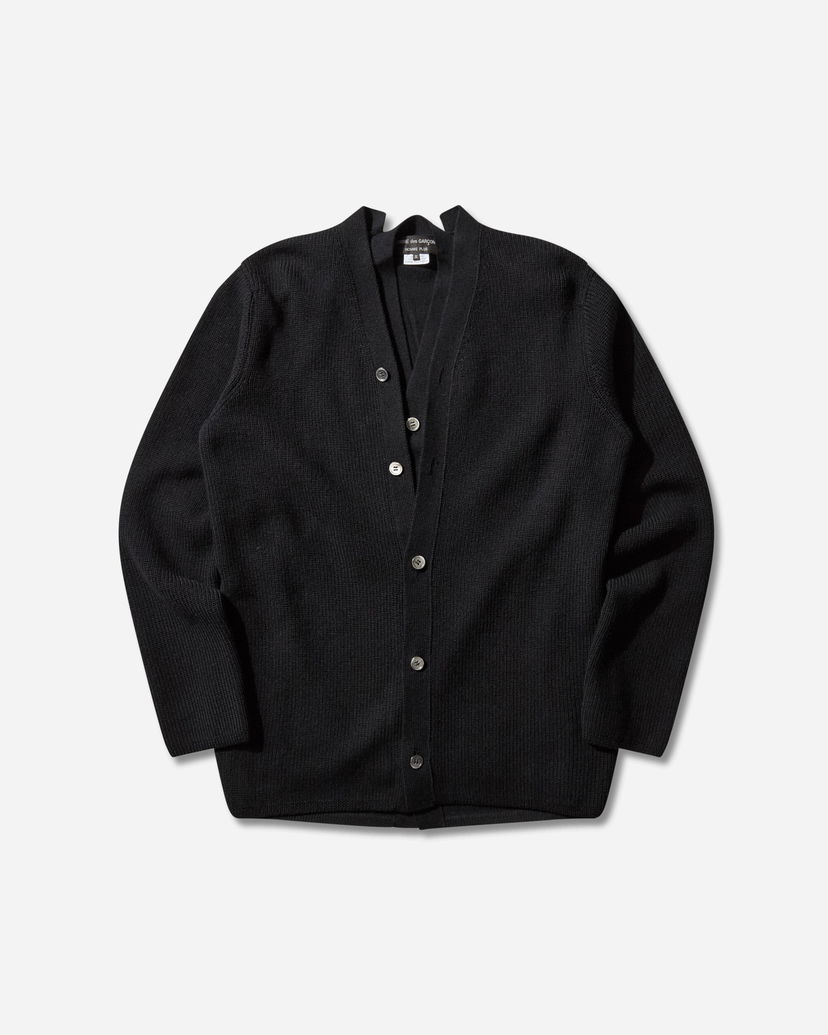 Sweater Comme des Garçons Double Layered Wool Cardigan Sort | PP-N007-W25 1