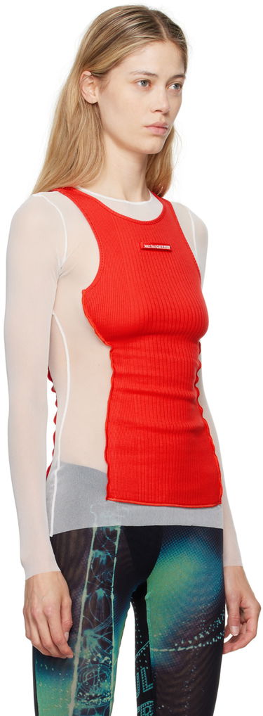 Tanktop Jean Paul Gaultier Jean Paul Gaultier 'The Petit Grand' Layered Long Sleeve T-Shirt Rød | 24/30-F-TO193B-T001-0130, 1