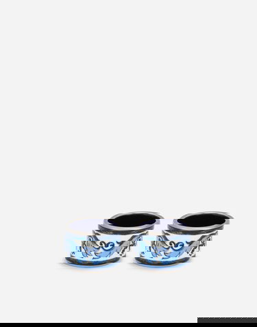 Tilbehør Dolce & Gabbana Dolce & Gabbana Set of 2 Ceramic Napkin Rings Blå | TCGS03TCAEMUB001, 3