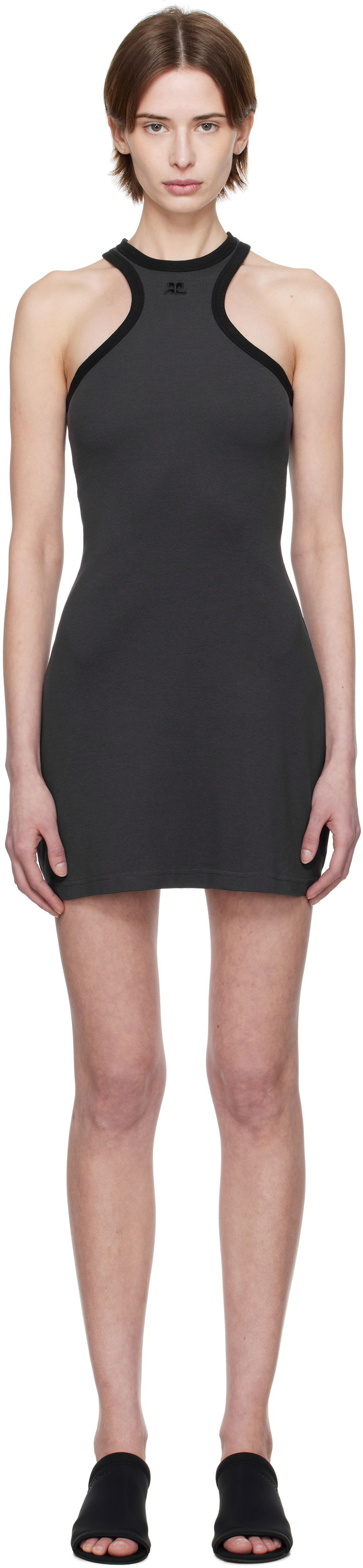 Kjole Courrèges Courrèges Scuba Mini Dress Grå | 125JRO577JS0203