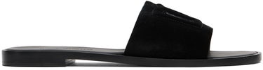 Tilbehør Dolce & Gabbana Dolce&Gabbana DG Logo Cutout Suede Slides Sort | CQ0625 AS915, 0