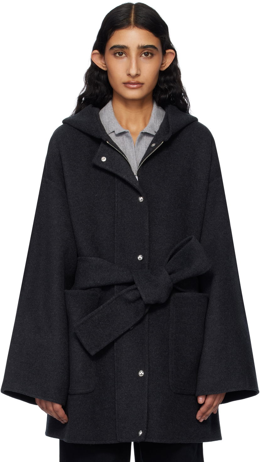 Frakker Khaite Khaite Hessner Hooded Belted Coat Grå | 7129547