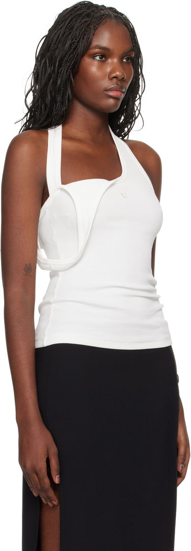 Tanktop Courrèges Asymmetric Rib Tank Top Brun | 424JTO353JS0121, 4