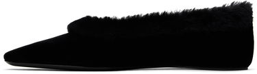 Tøj TOTEME TOTEME Fleece Edge Velvet Ballerina Flats Sort | 251-WAS0183-FB0361, 2