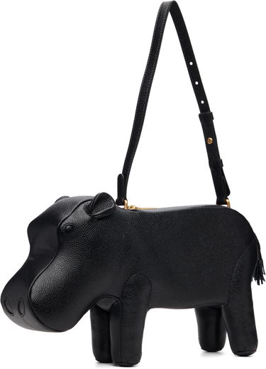 Håndtaske Thom Browne Thom Browne Pebble Grain Hippo Baguette Bag Sort | UAG226A-00198, 2