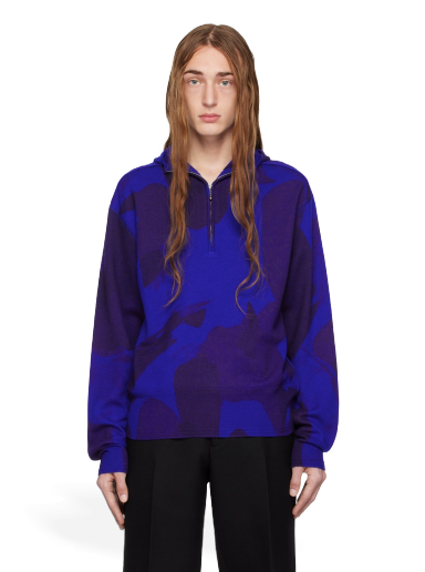 Sweatshirt Burberry Camouflage Hoodie Mørkeblå | 8077829