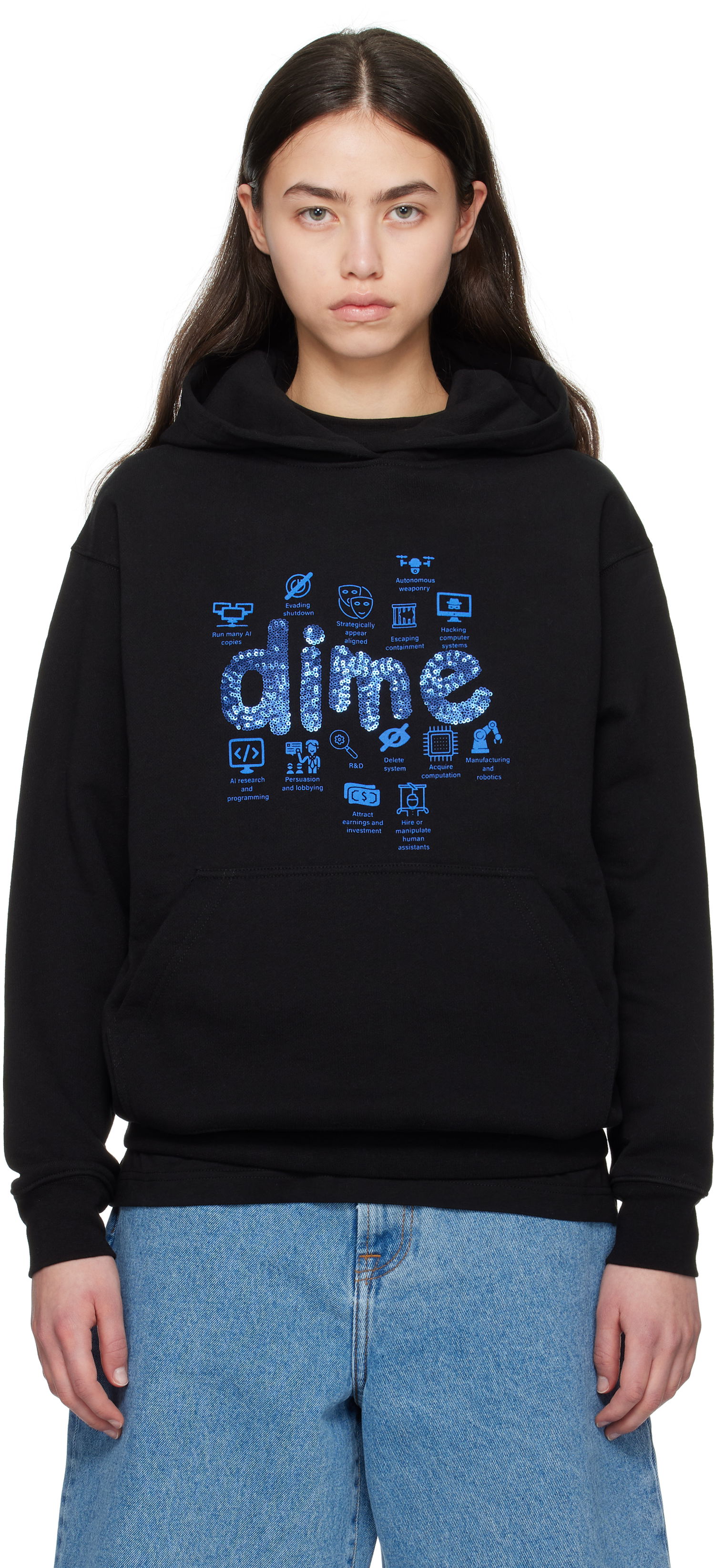 Sweatshirt Dime AGI Hoodie Sort | DIME2SP2541BLK, 0