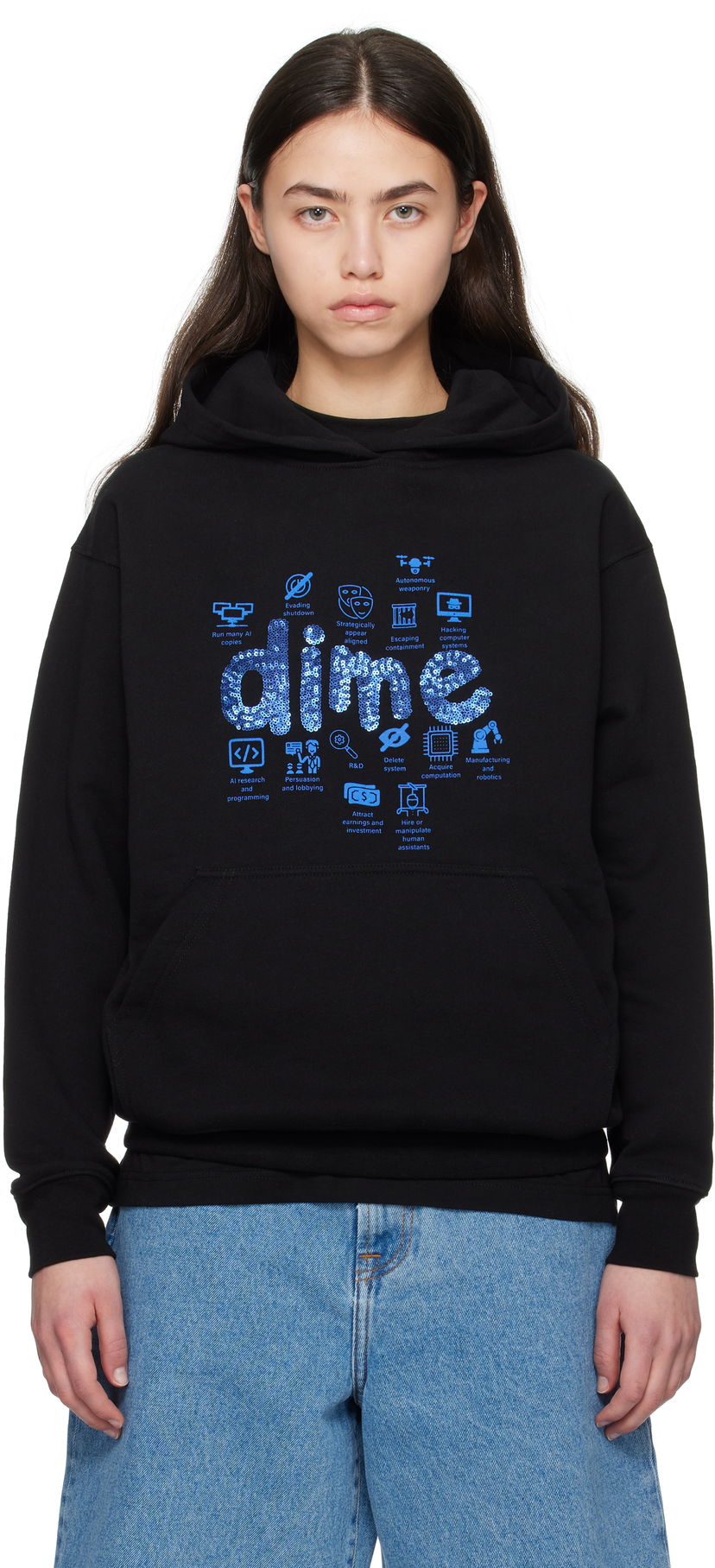 Sweatshirt Dime AGI Hoodie Sort | DIME2SP2541BLK