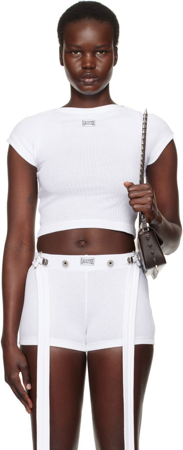 Crop top Jean Paul Gaultier Jean Paul Gaultier 'The Patch' Crop Top Hvid | 25/33-F-TS105P-J054-01, 0