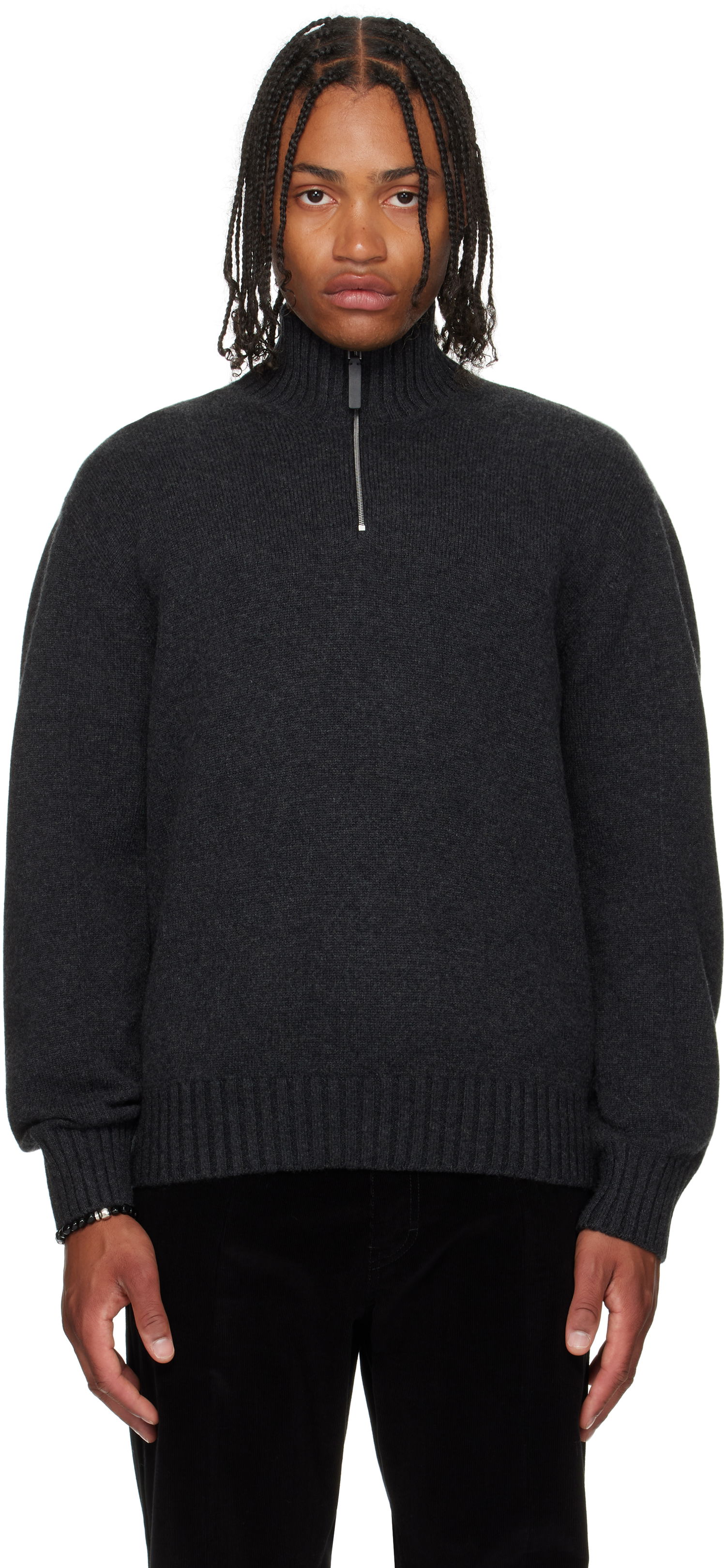 Sweater FERRAGAMO Ferragamo Cashmere Half-Zip Turtleneck Grå | 786159, 0