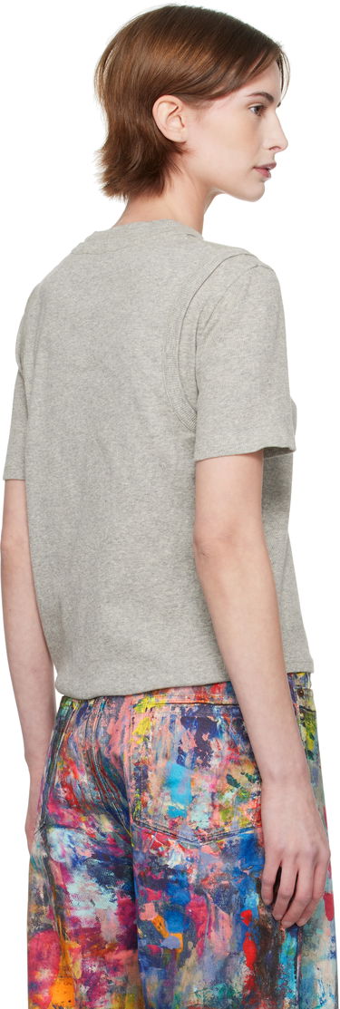 T-shirt Eckhaus Latta Eckhaus Latta Flip Ribbed T-Shirt Grå | 1204-EL-PS25-CE -, 2