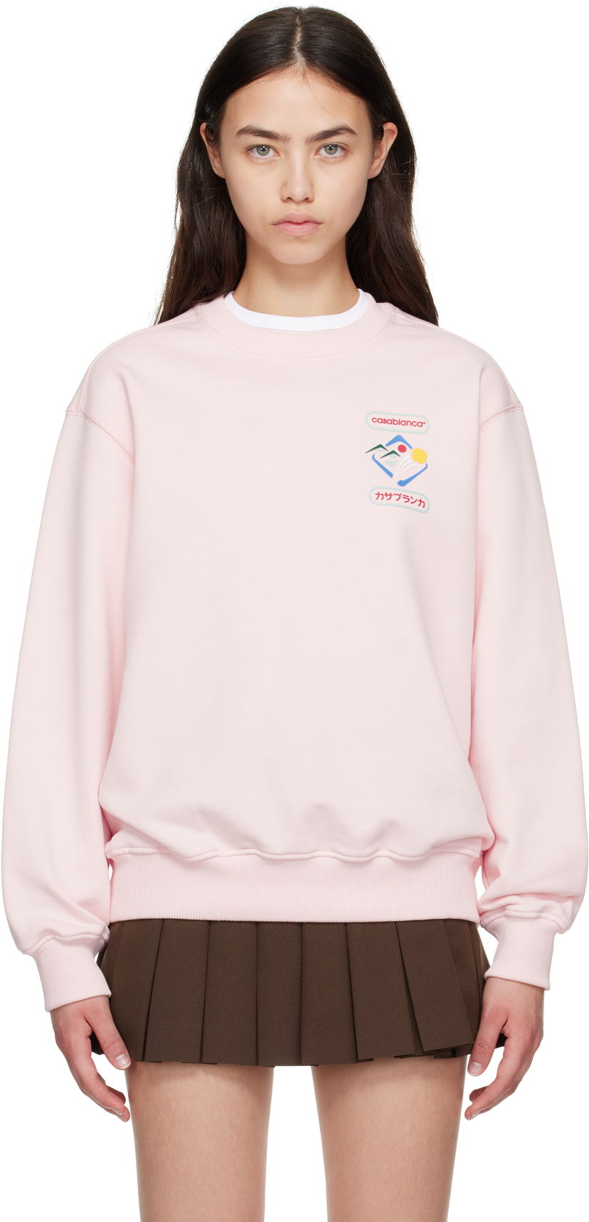 Sweatshirt Casablanca Casablanca Montagne Sportif Sweatshirt Lyserød | WPF25-JTP-364-01